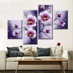 Virágok négy részes kreatív gyémánt kirakó részben kirakható