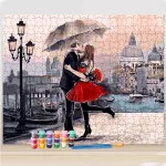 Romantikus séta számfestő 500 db-os puzzle