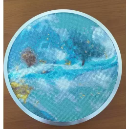   Türkiz álom 30 cm átmérőjű kör alakú kép kör alakú gyémántszemekkel