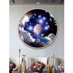 Galaxis kép kör alakú gyémántszemekkel 30x30 cm 