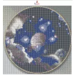 Galaxis kép kör alakú gyémántszemekkel 30x30 cm 