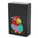 Gyémántszemes kirakó cigaretta tartó doboz papagájos 