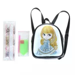 Gyémántszemmel kirakható hátizsák kék ruhás kislánnyal