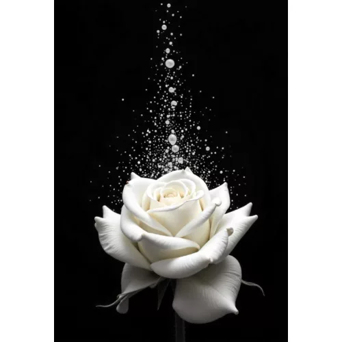 Rózsa cseppekkel- Prémium Gyémántszemes Kirakó Különleges AB és tündérporos Négyzet alakú Gyémántokkal 30x40cm