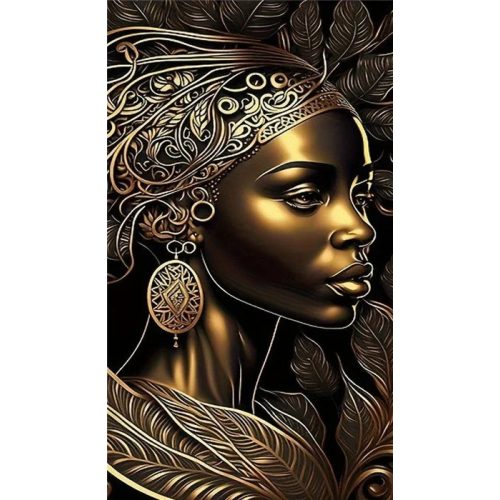 Afrikai nő négyzet alakú kreatív gyémánt kirakó 30x40
