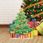 Karácsonyfa elemes LED lámpa Gyémántszemes kirakó