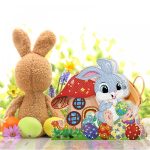 Nyuszi tojásokkal Gyémántszemes kirakó kis lámpa