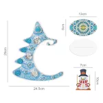 Karácsonyfa Hóember dísszel kör alakú Gyémántszemes Karácsonyi asztali dísz