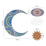 Nap és Hold kör alakú Gyémántszemes asztali dísz