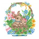 Nyuszis húsvéti gyémántszemes asztali dísz