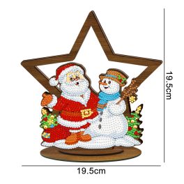   Mikulás hóemberrel Gyémántszemes Karácsonyi asztali dísz