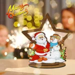 Mikulás hóemberrel Gyémántszemes Karácsonyi asztali dísz