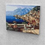 Város az alpok alatt festés számok alapján kreatív készlet keret nélkül 40x50