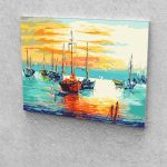 Naplementés Móló festés számok alapján kreatív készlet keret nélkül 40x50