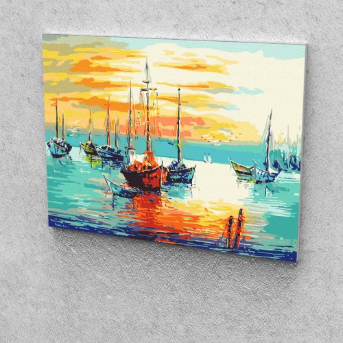 Naplementés Móló festés számok alapján kreatív készlet keret nélkül 40x50