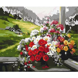   Csokor az ablakban festés számok alapján kreatív készlet keret nélkül 40x50