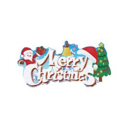   Merry Christmas karácsonyfás gyémántszemmel kirakható matrica