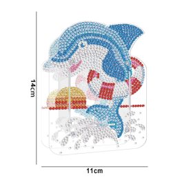 Gyémántszemmel kirakható delfines ceruza tartó