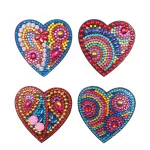 Gyémántszemmel kirakható hűtőmágnes szívek 4 db-os szett