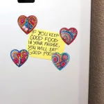 Gyémántszemmel kirakható hűtőmágnes szívek 4 db-os szett