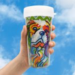 Kutyusos gyémántszemes kirakóval díszített kreatív pohár