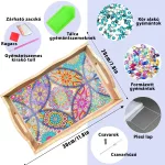Mandala mintás gyémántszemmel kirakható tálca