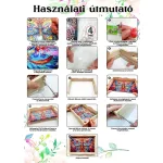 Nagyfülű nyúl gyémántszemmel kirakható tálca