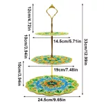 Háromszintes gyémántszemmel kirakható többszínű tálaló kreatív termék