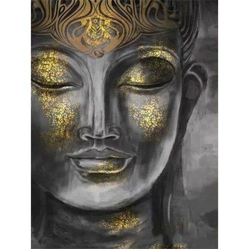 Arany Buddha kör alakú kreatív gyémánt kirakó 30x40