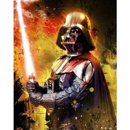   Darth Vader fénykarddal kör alakú kreatív gyémánt kirakó 30x40