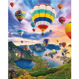 Hőlégballon Kör alakú Gyémántszemes kirakó 30x40