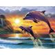 Delfinek Kör alakú Gyémántszemes kirakó 30x40