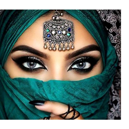 Arab szépség Kör alakú Gyémántszemes kirakó 30x40