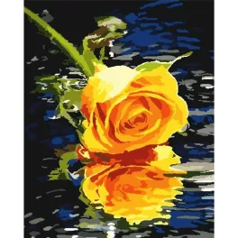 Sárga rózsa Kör alakú Gyémántszemes kirakó 30x40