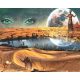 Egyiptomi mítosz kör alakú kreatív gyémántszemes kirakó 40x50