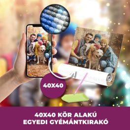   Gyémánt kirakó saját fotóról kör alakú gyémántszemekkel 40x40cm