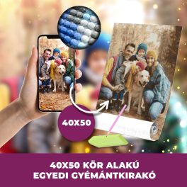   Gyémánt kirakó saját fotóról kör alakú gyémántszemekkel 40x50cm