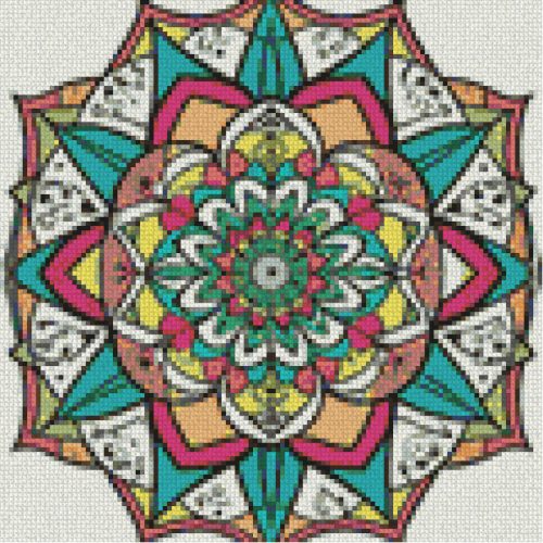 Mandala 1 Kör alakú Gyémántszemes kirakó 30x30