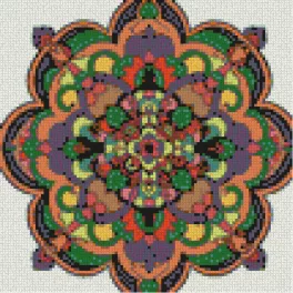 Mandala 5 Kör alakú Gyémántszemes kirakó 30x30