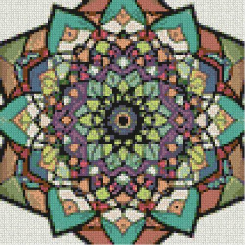 Mandala 7 Kör alakú Gyémántszemes kirakó 30x30