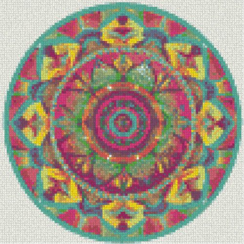 Mandala 7 Kör alakú Gyémántszemes kirakó 30x30