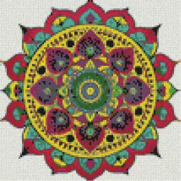 Mandala 9 Kör alakú Gyémántszemes kirakó 30x30