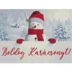 Boldog Karácsonyt Hóemberes kör alakú kreatív gyémánt kirakó 30x40