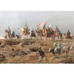 Árpád vezér – Feszty-körkép részlet kör alakú kreatív gyémánt kirakó 50x70