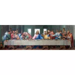 Az utolsó vacsora – Leonardo da Vinci festménye nyomán kör alakú kreatív gyémánt kirakó 30x90