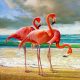 Flamingó Kör alakú Gyémántszemes kirakó 30x30