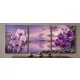 Orchideák a tóparton 3 részes kép – 1. rész kör alakú kreatív gyémánt kirakó 30x40