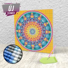   Vászon mandala 2 mintával maradék Kör alakú gyémántszemek felhasználásához