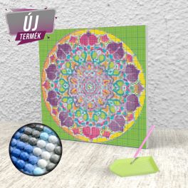   Vászon mandala 3 mintával maradék Kör alakú gyémántszemek felhasználásához