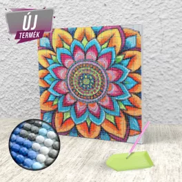   Vászon mandala 4 mintával maradék Kör alakú gyémántszemek felhasználásához